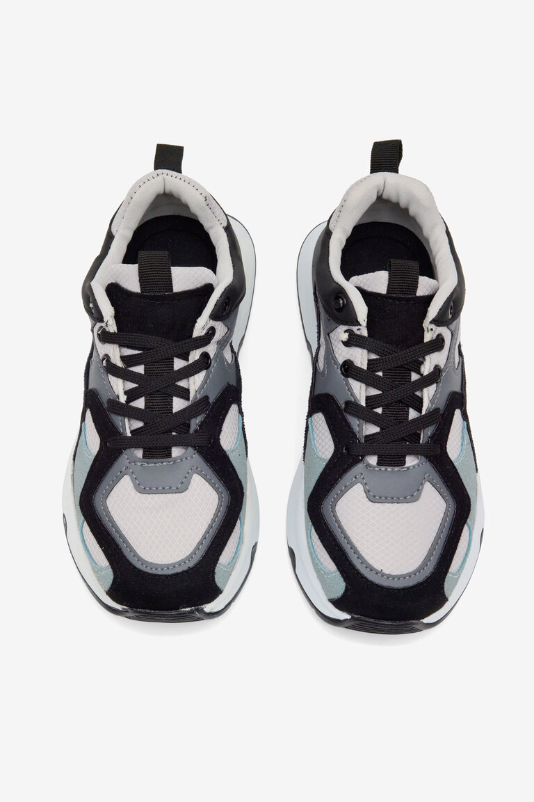 Kadın Siyah Gri Eva Taban Rahat Kalıp Sneaker
