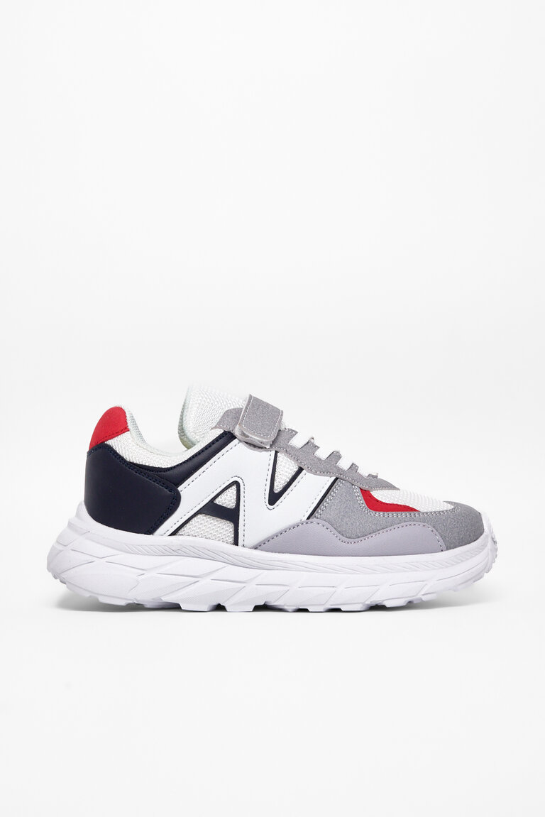 Çocuk Unisex Buz Lacivert Rahat Kalıp Cırtlı Bağcıklı Sneaker