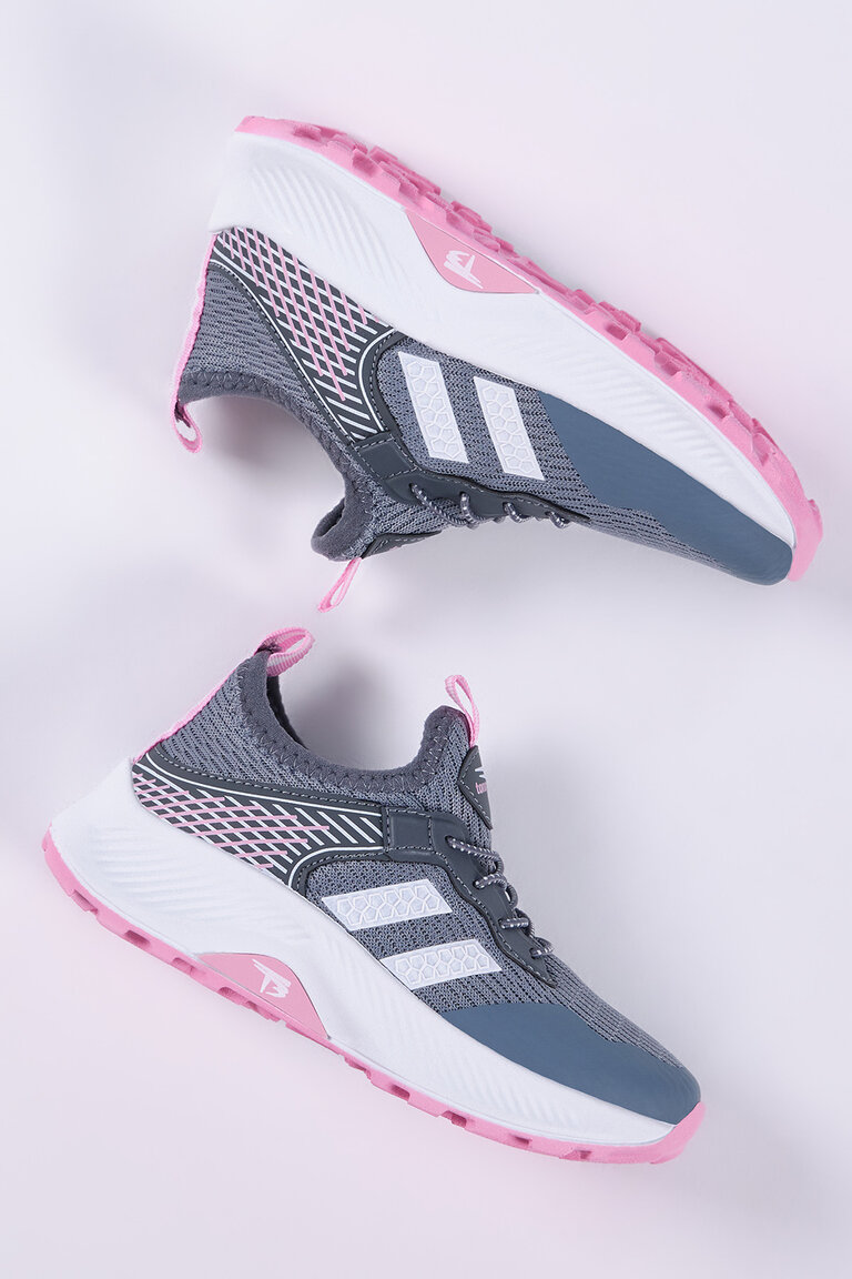 Çocuk Unisex Füme Pembe Rahat Kalıp Nefes Alabilen Kumaş Bağcıklı Sneaker