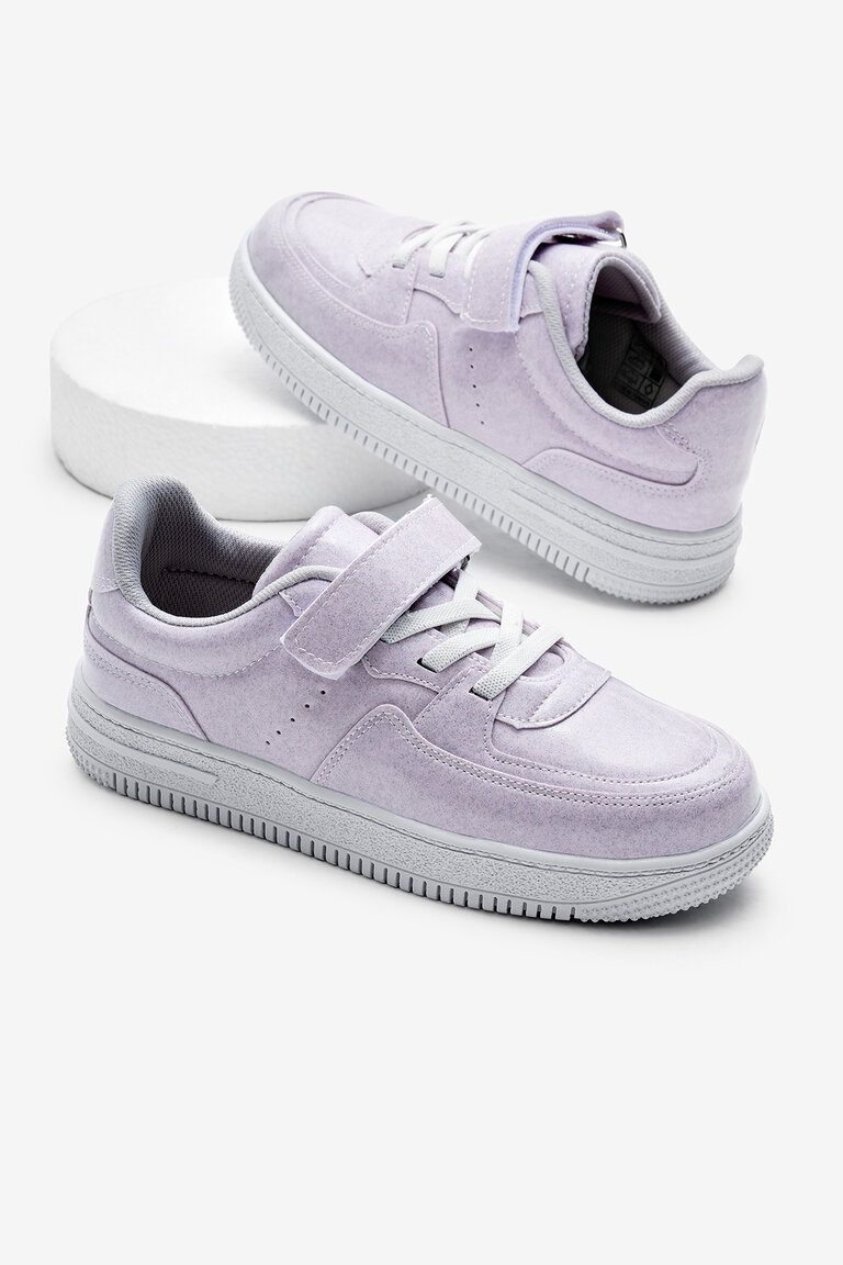 Çocuk Unisex Lila Termo Taban Cırtlı Lastik Bağcıklı Spor Ayakkabı