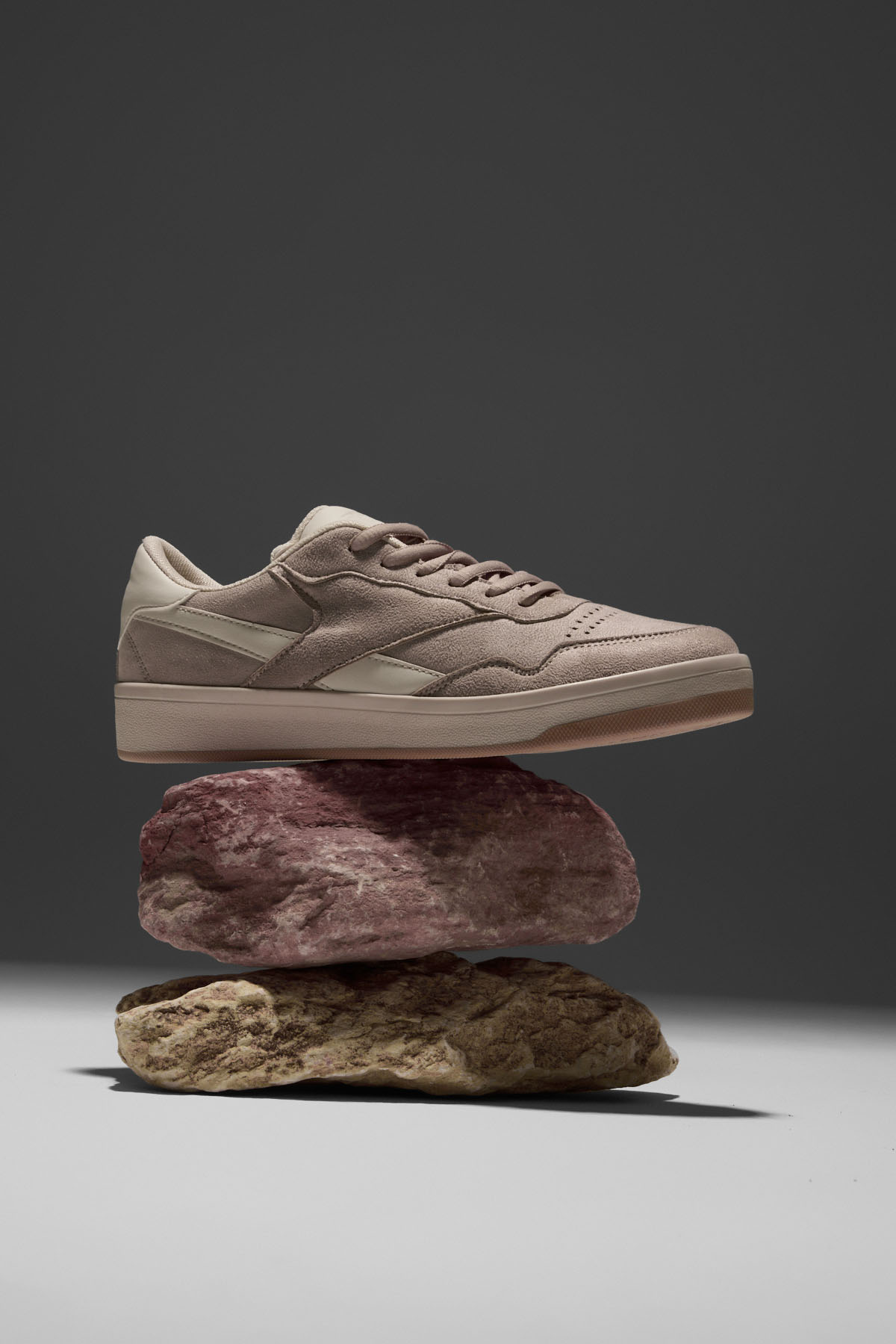 Unisex Bej Rahat Kalıp Termo Taban Bağcıklı Spor Ayakkabı