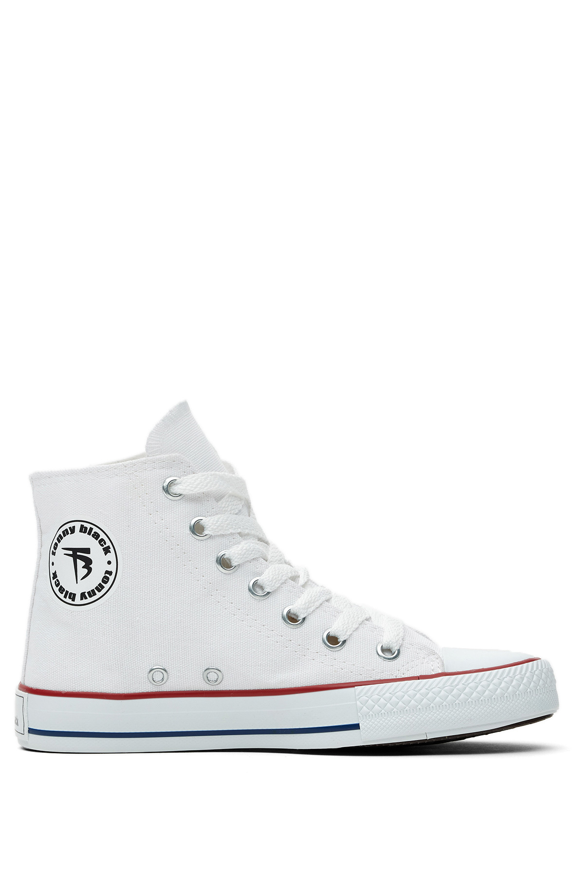 Unisex Beyaz Rahat Kalıp Bağcıklı Uzun Spor Ayakkabı