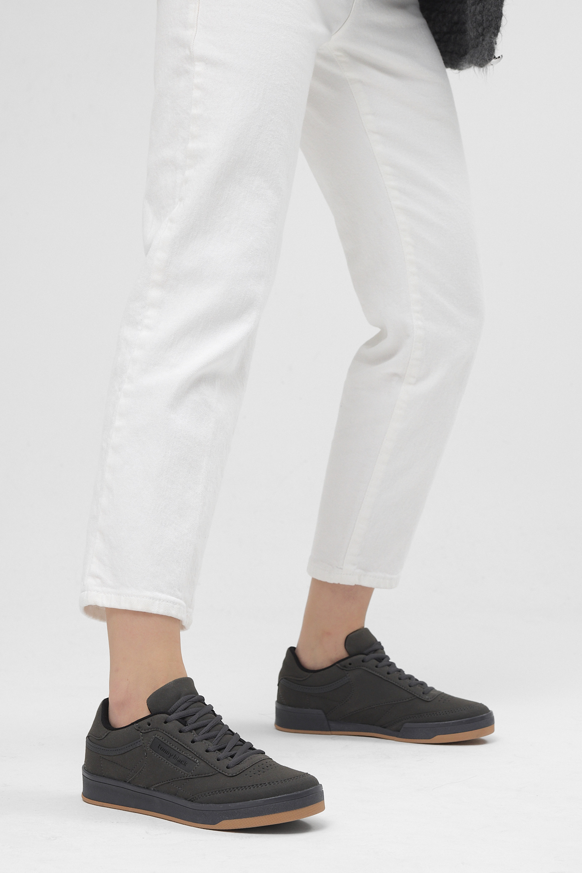 Unisex Füme Rahat Kalıp Poli Taban Bağcıklı Spor Ayakkabı