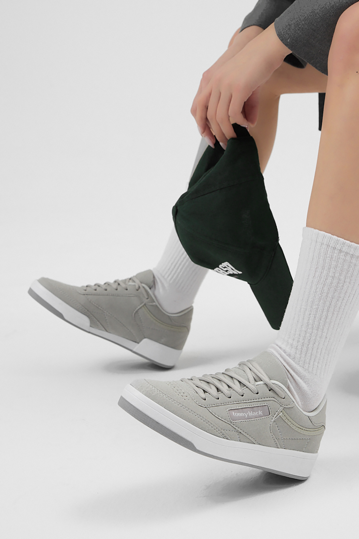 Unisex Füme Süet Rahat Kalıp Poli Taban Bağcıklı Spor Ayakkabı