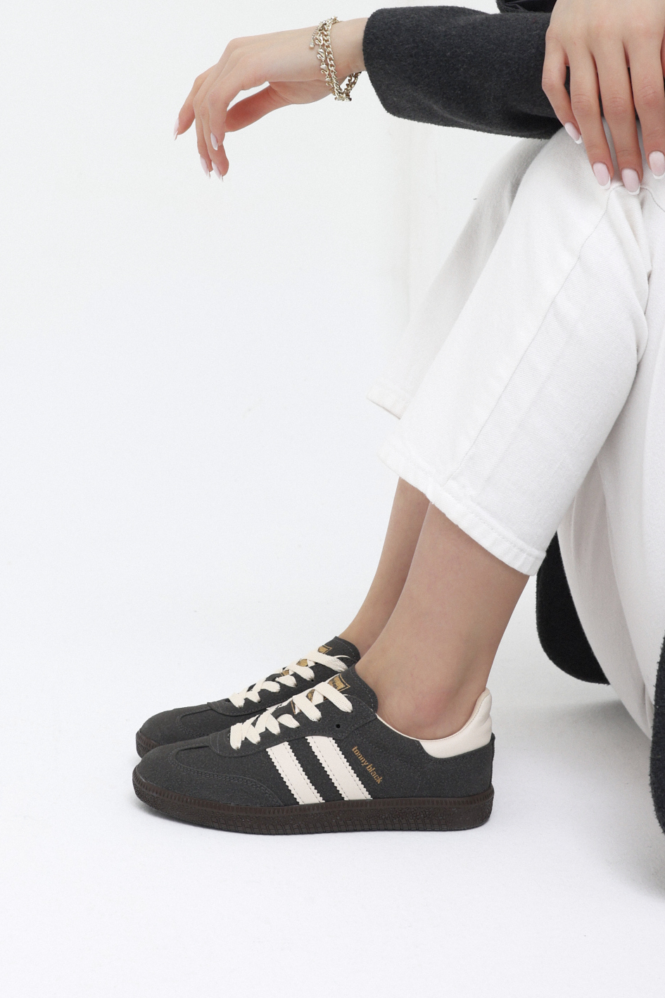 Unisex Füme Termo Taban Yanı Şeritli Bağcıklı Spor Ayakkabı