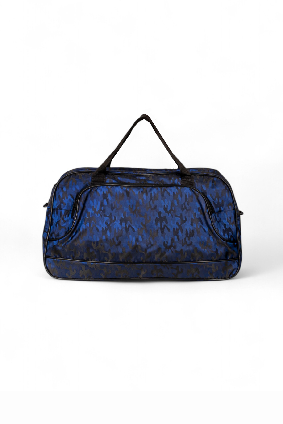 Unisex Lacivert Kamuflaj Kamuflaj Desenli Önü Fermuarlı İki Bölmeli Seyahat ve Spor Çantası