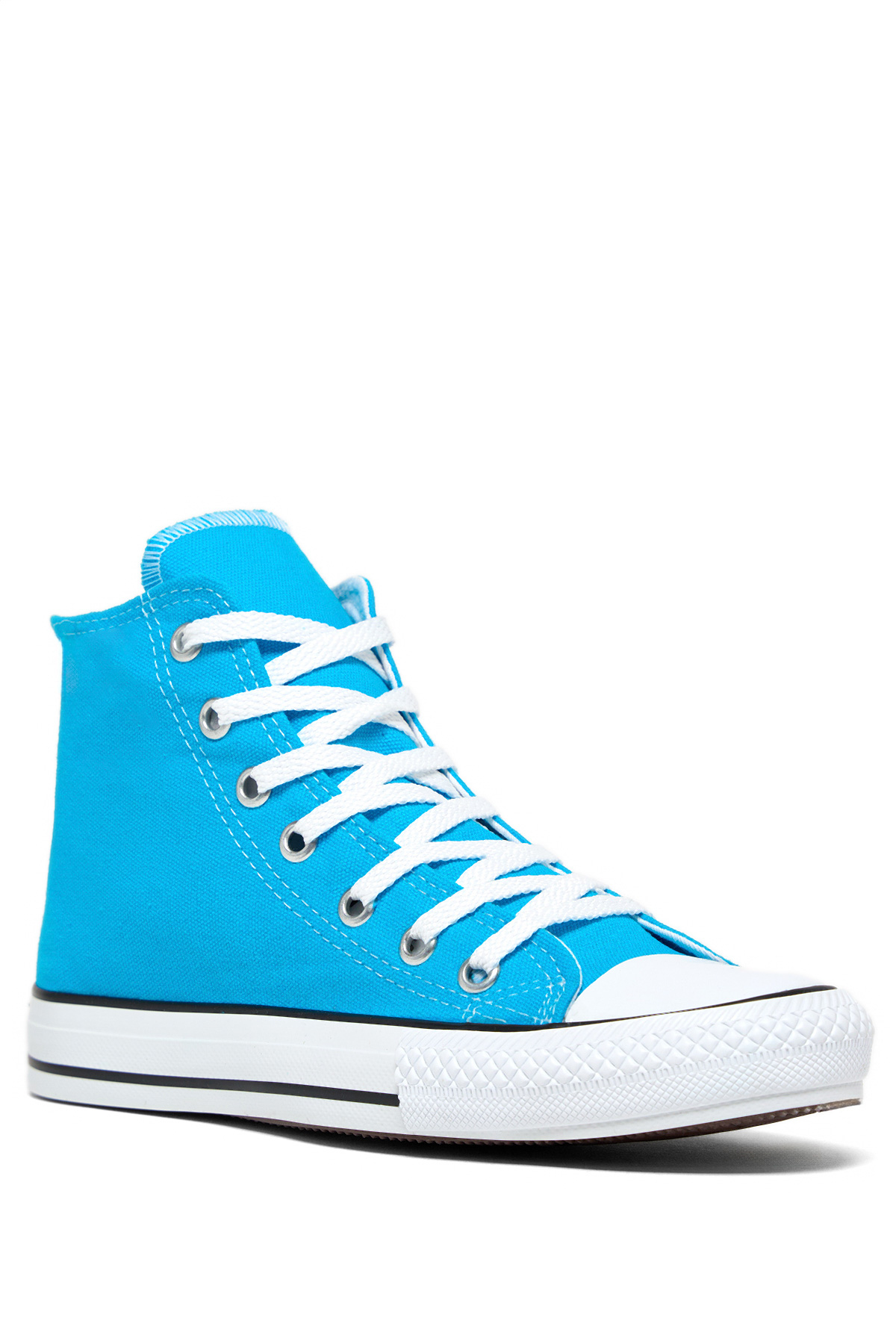 Unisex Mavi Rahat Kalıp Bağcıklı Uzun Spor Ayakkabı