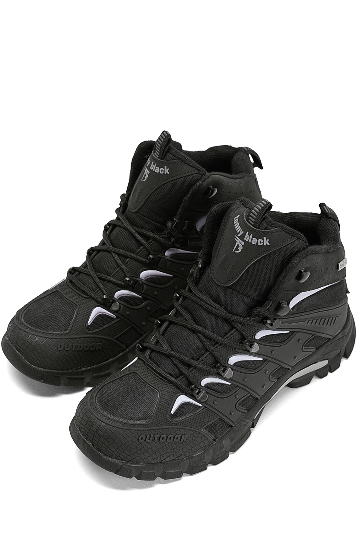 Unisex Siyah Açık Gri Rahat Kalıp Suı İtici Özellikli Bağcıklı Bot