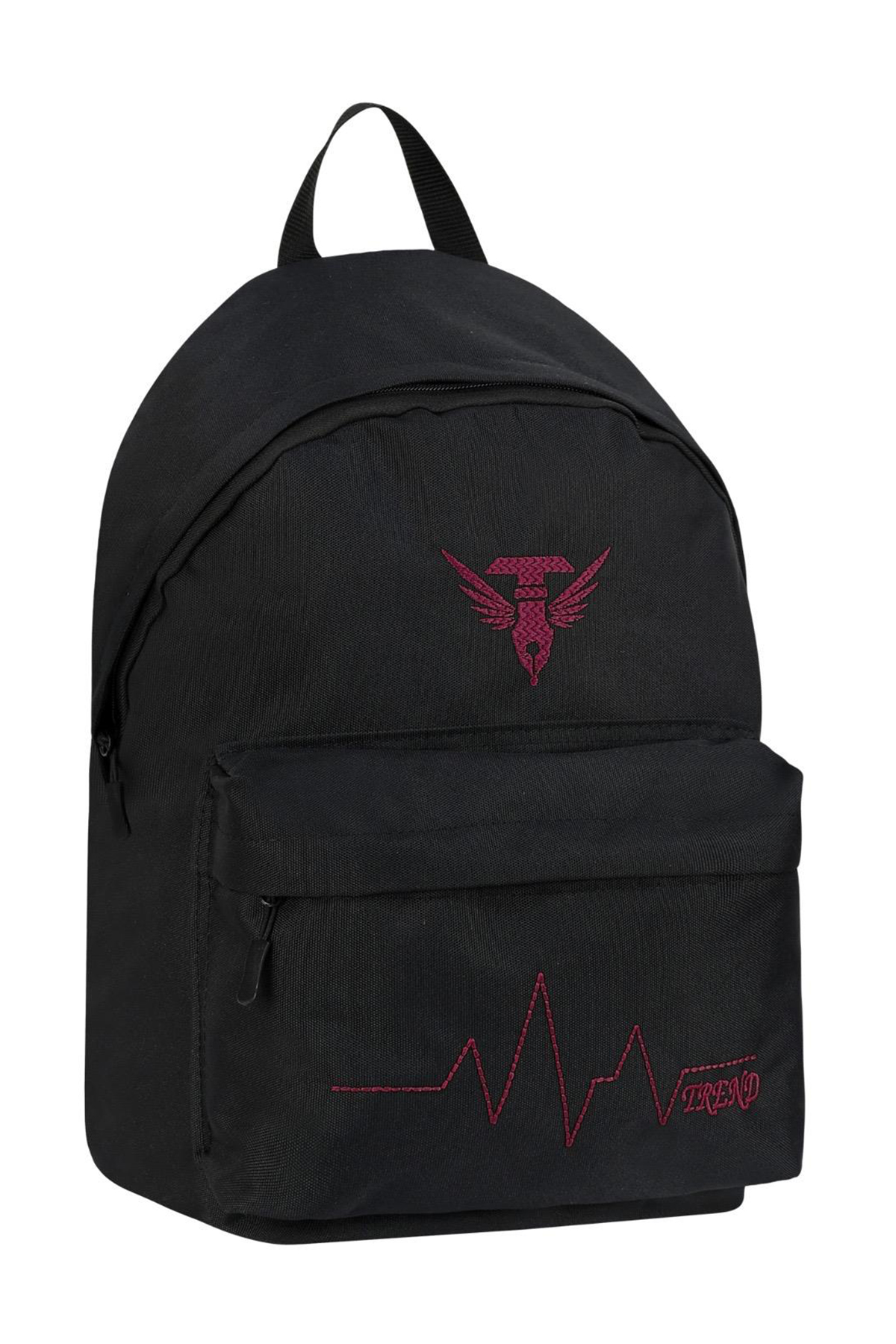 Unisex Siyah Bordo Geniş Hacimli Günlük ve Okul Kullanımına Uygun Sırt Çantası