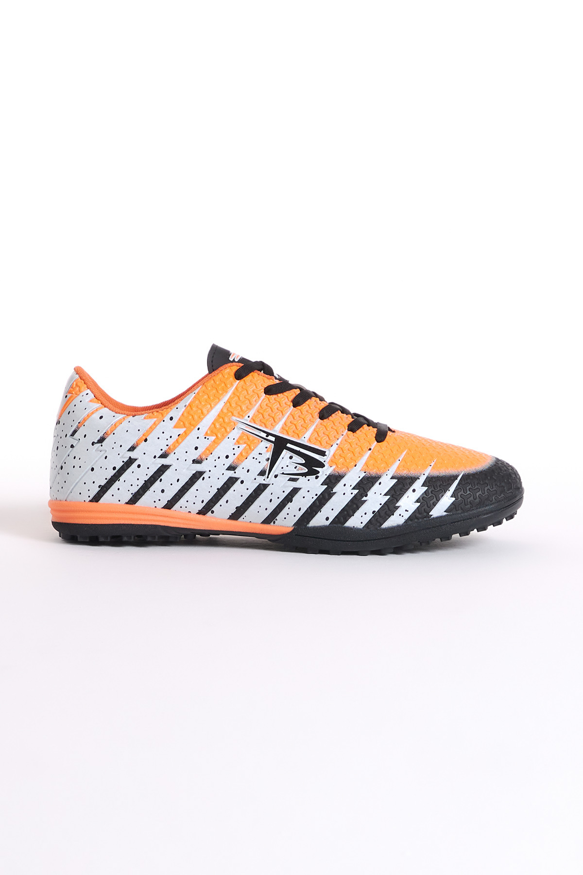 Unisex Siyah Desenli Bağcıklı Halı Saha Ayakkabısı