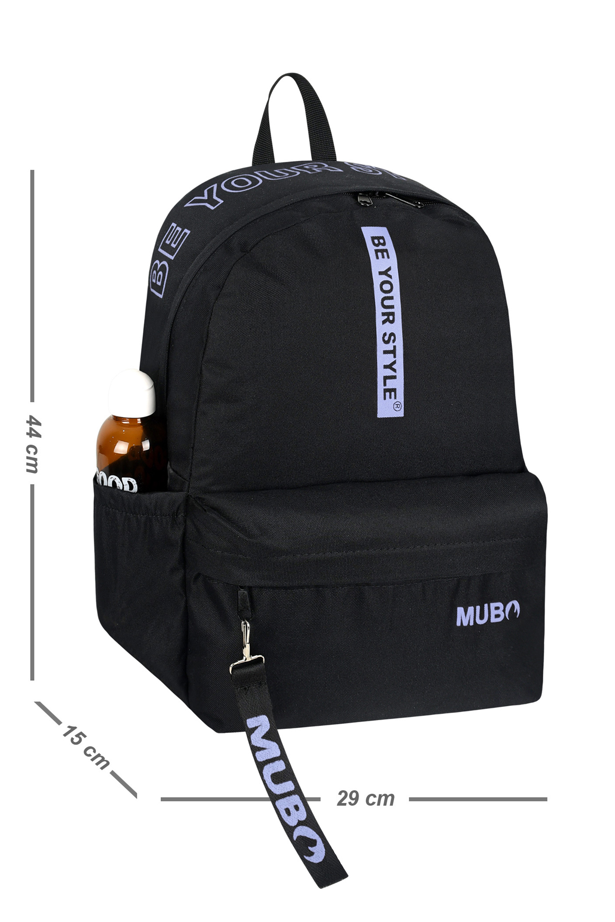 Unisex Siyah Gri Geniş Hacimli Günlük ve Okul Kullanımına Uygun Sırt Çantası