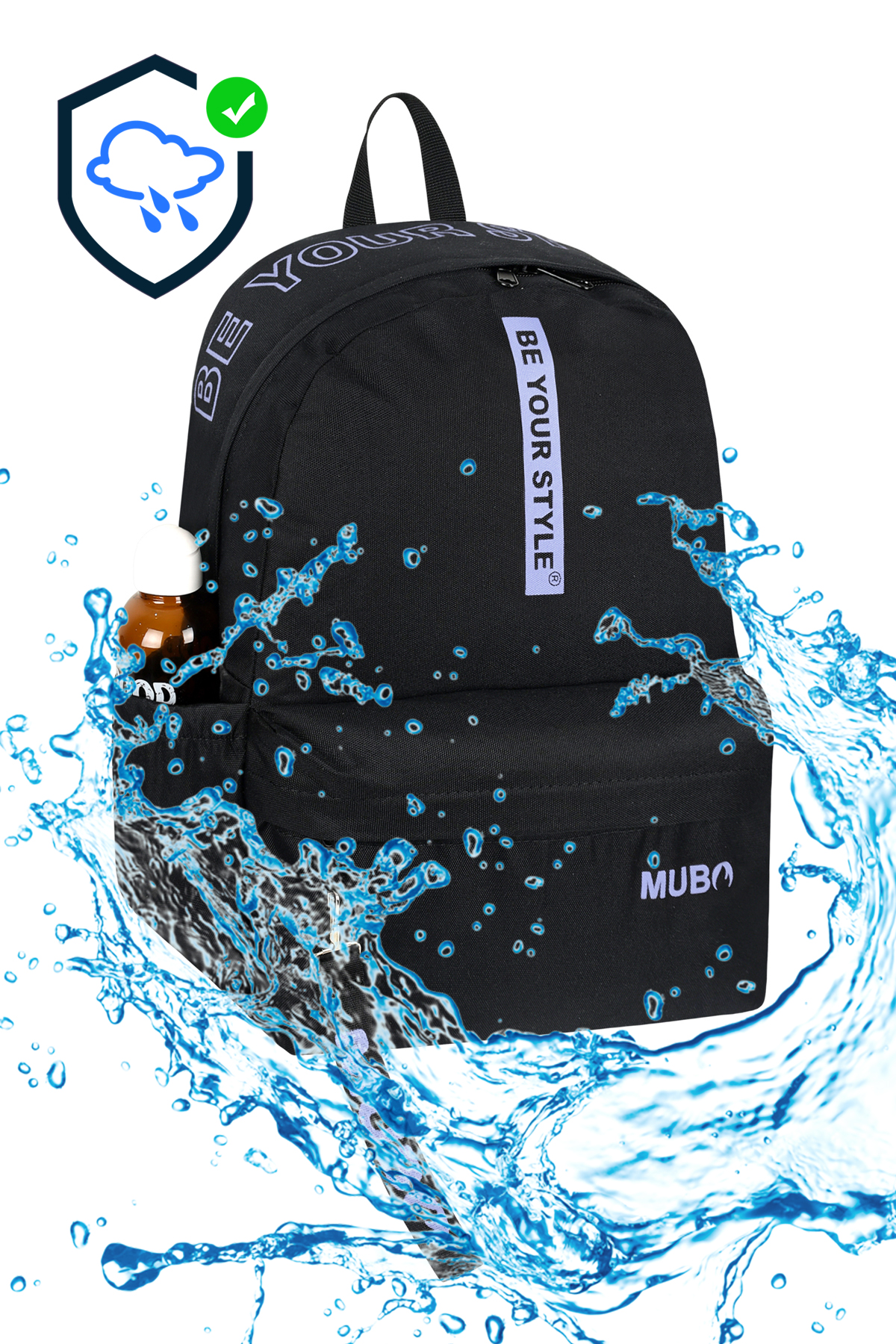 Unisex Siyah Gri Geniş Hacimli Günlük ve Okul Kullanımına Uygun Sırt Çantası