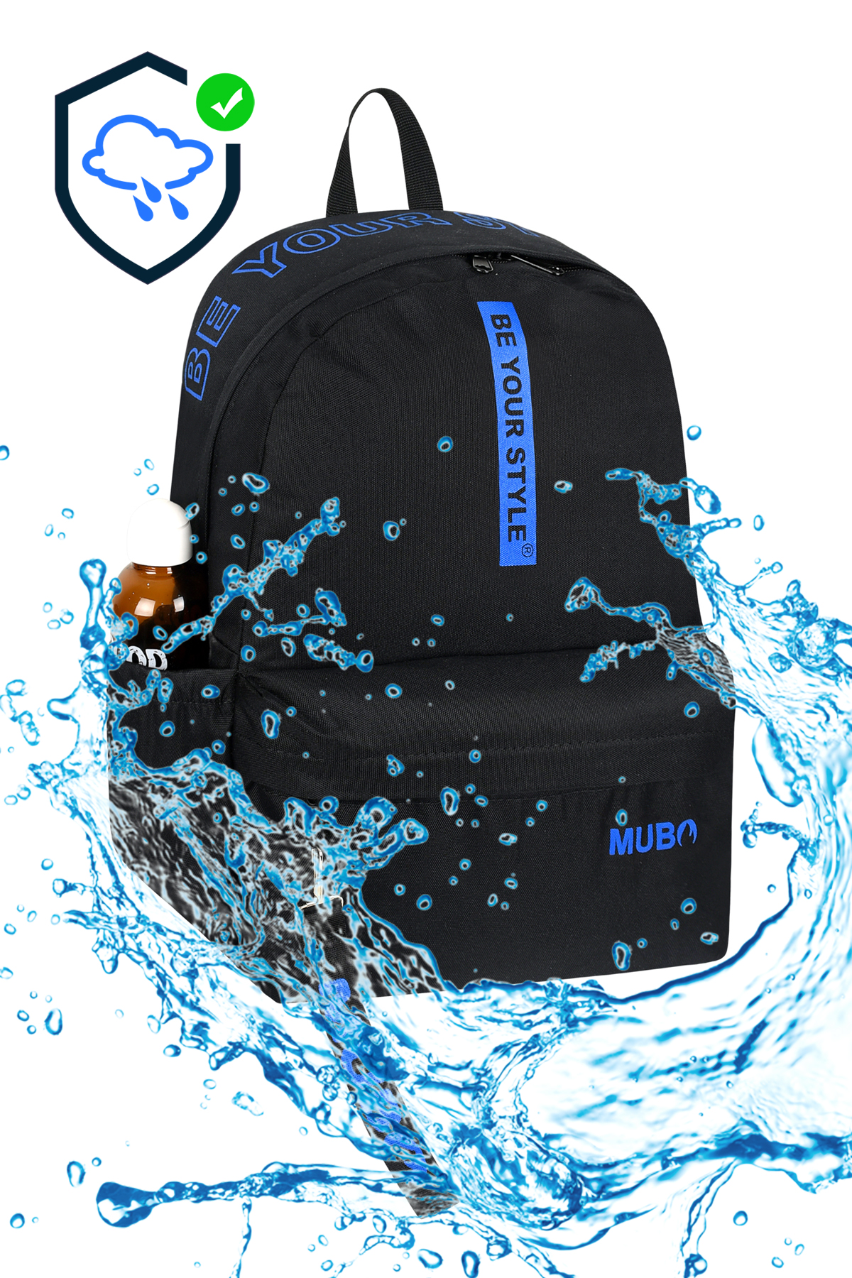 Unisex Siyah Sax Geniş Hacimli Günlük ve Okul Kullanımına Uygun Sırt Çantası