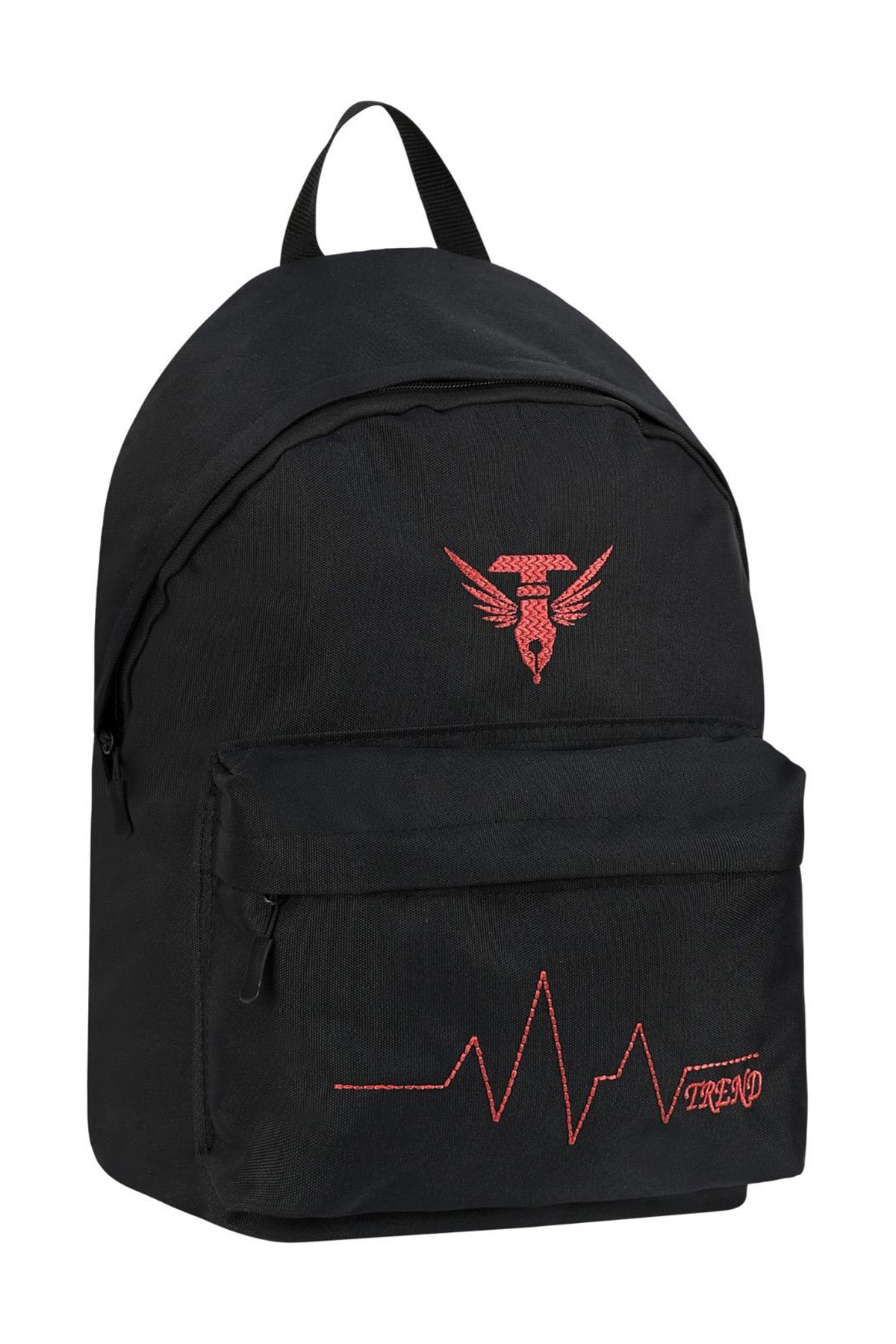 Unisex Siyah Turuncu Geniş Hacimli Günlük ve Okul Kullanımına Uygun Sırt Çantası