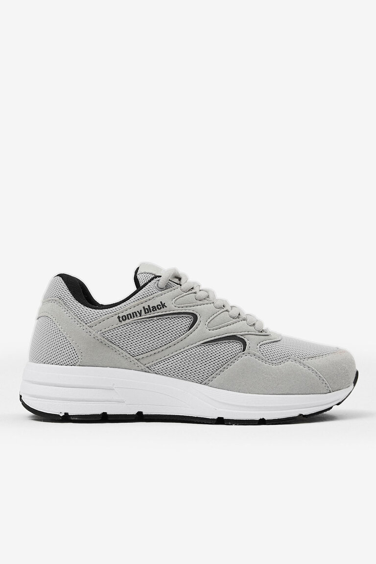 Unisex Gri Poli Taban Nefes Alabilen Kumaş Bağcıklı Spor Ayakkabı
