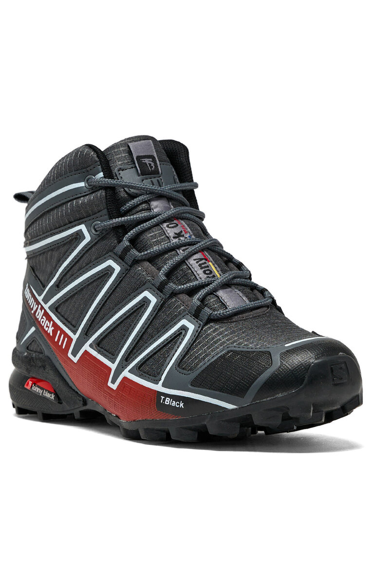 Unisex Füme Beyaz Rahat Kalıp Şeritli Lastik Bağcıklı Trekking Bot
