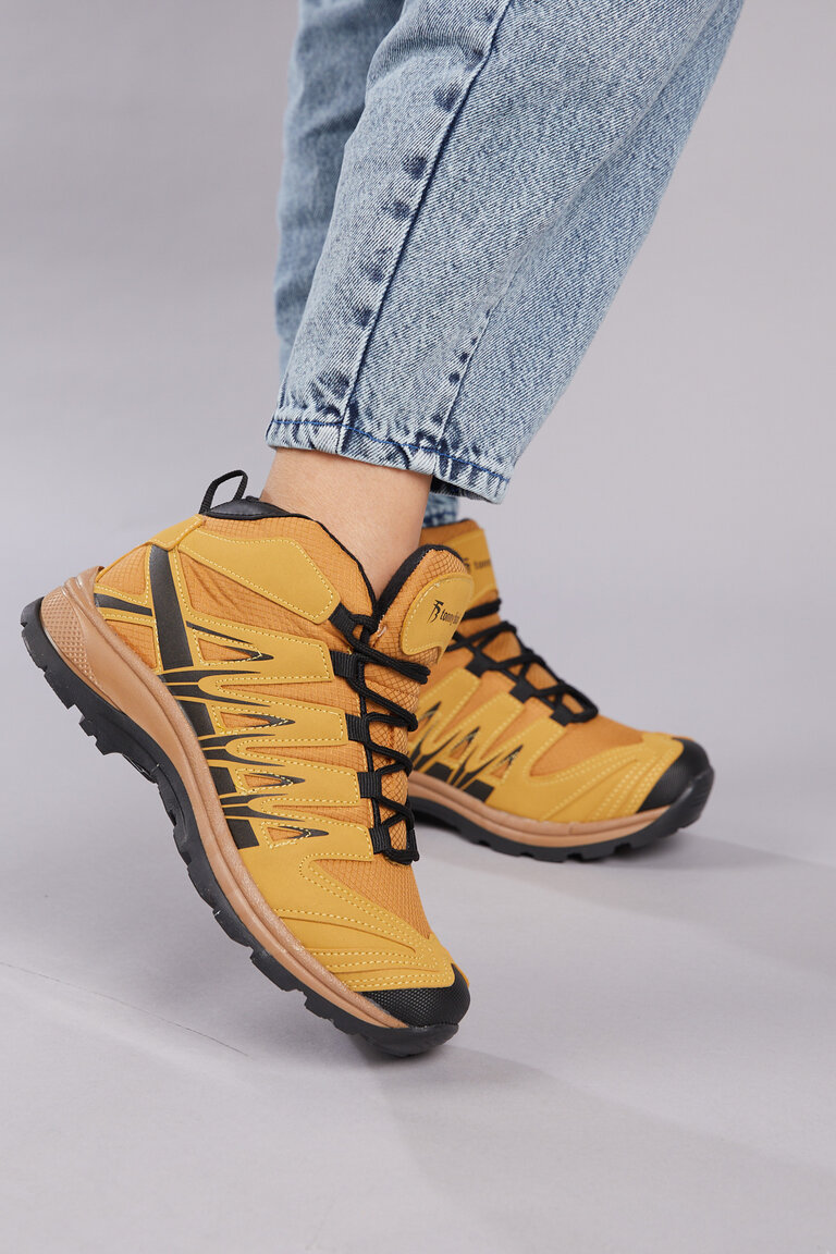 Unisex Camel Rahat Kalıp Bağcıklı Trekking Bot