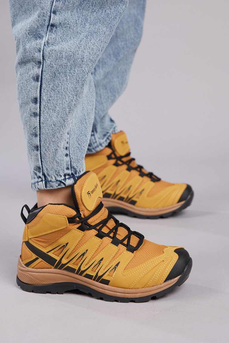 Unisex Camel Rahat Kalıp Bağcıklı Trekking Bot
