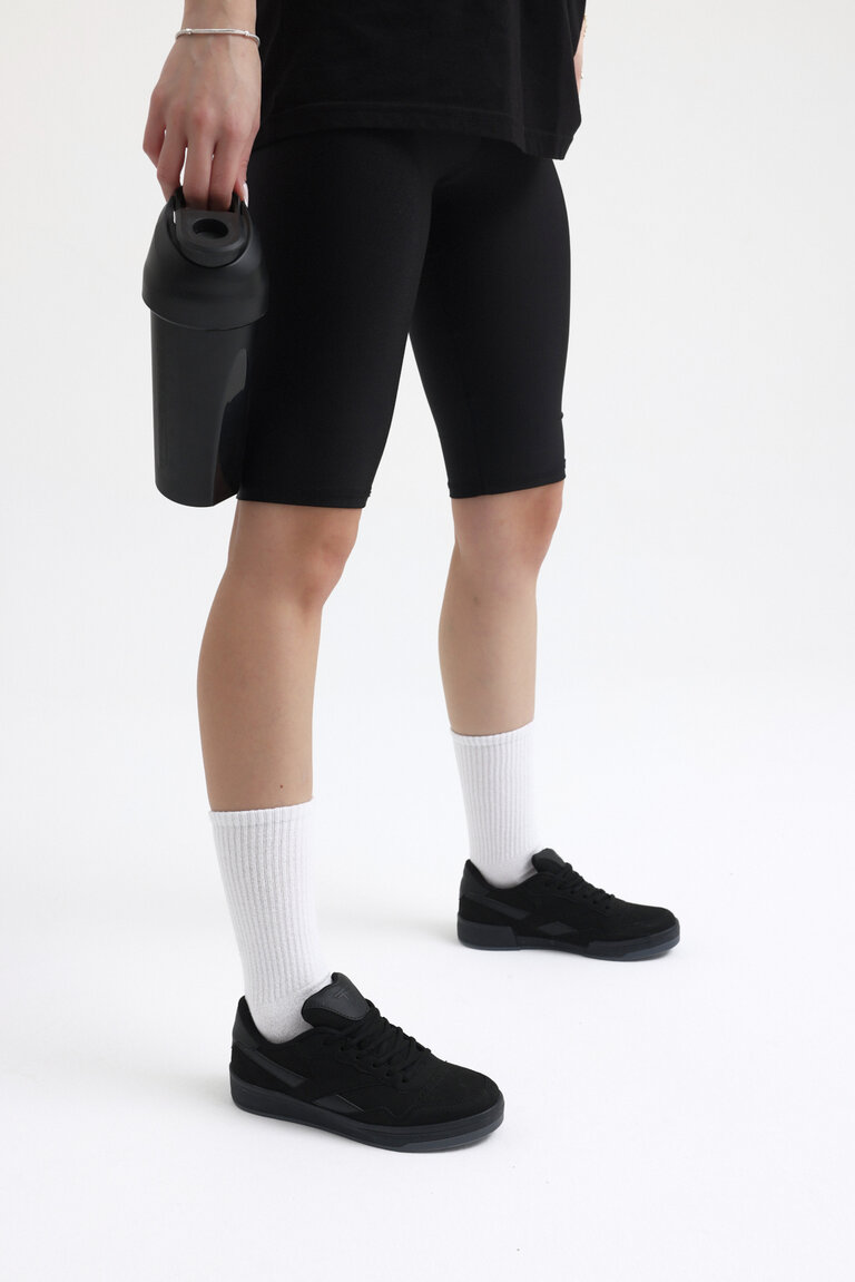 Unisex Siyah Rahat Kalıp Termo Taban Bağcıklı Spor Ayakkabı