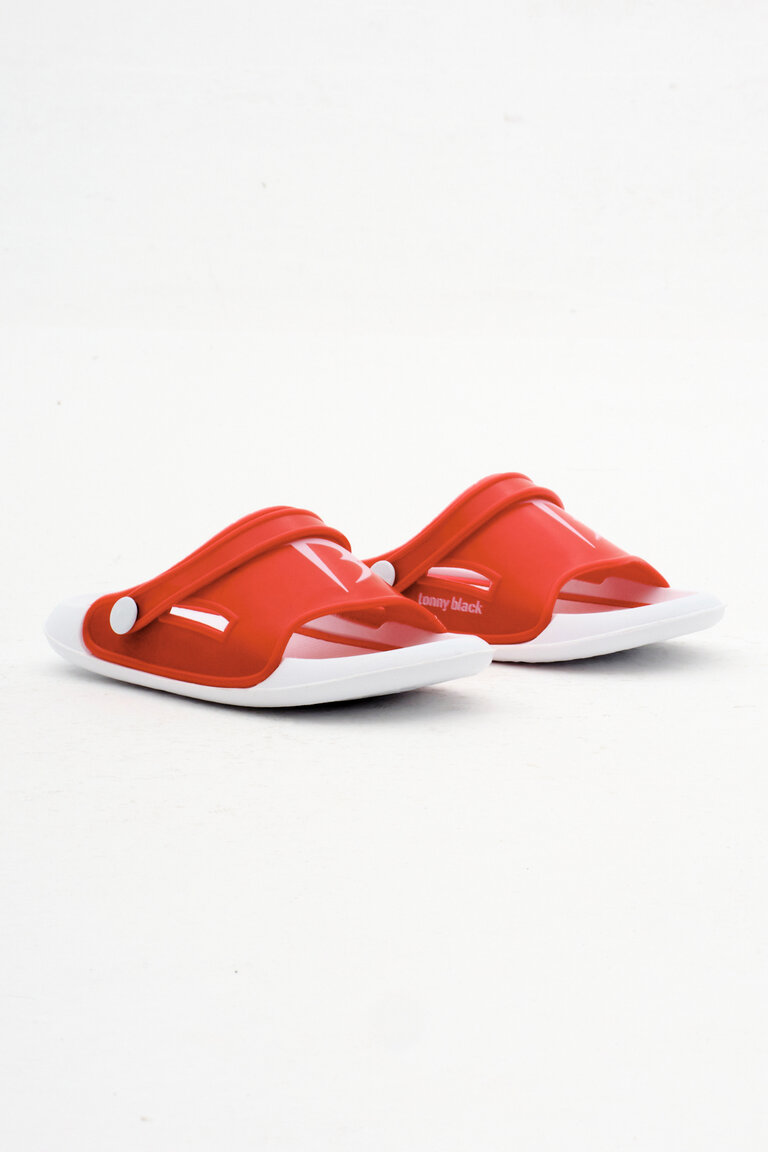 Çocuk Unisex Kırmızı Poli Taban Logolu Terlik