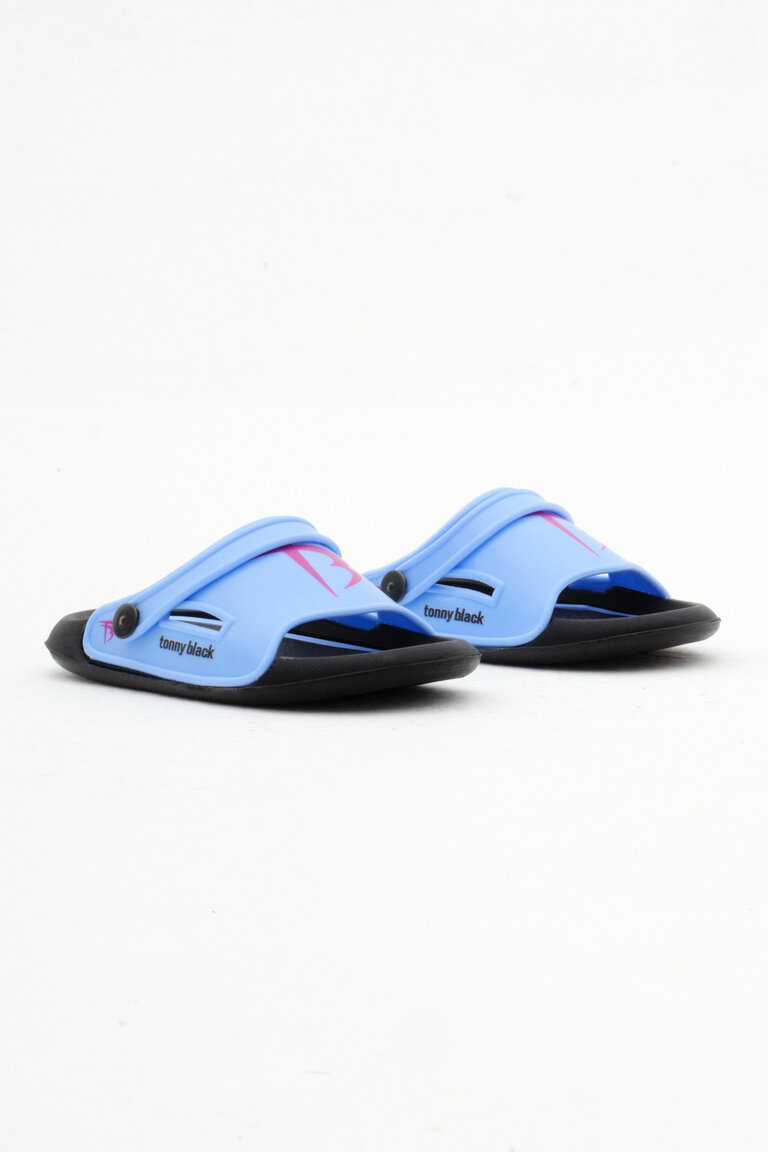 Çocuk Unisex Mavi Poli Taban Logolu Terlik