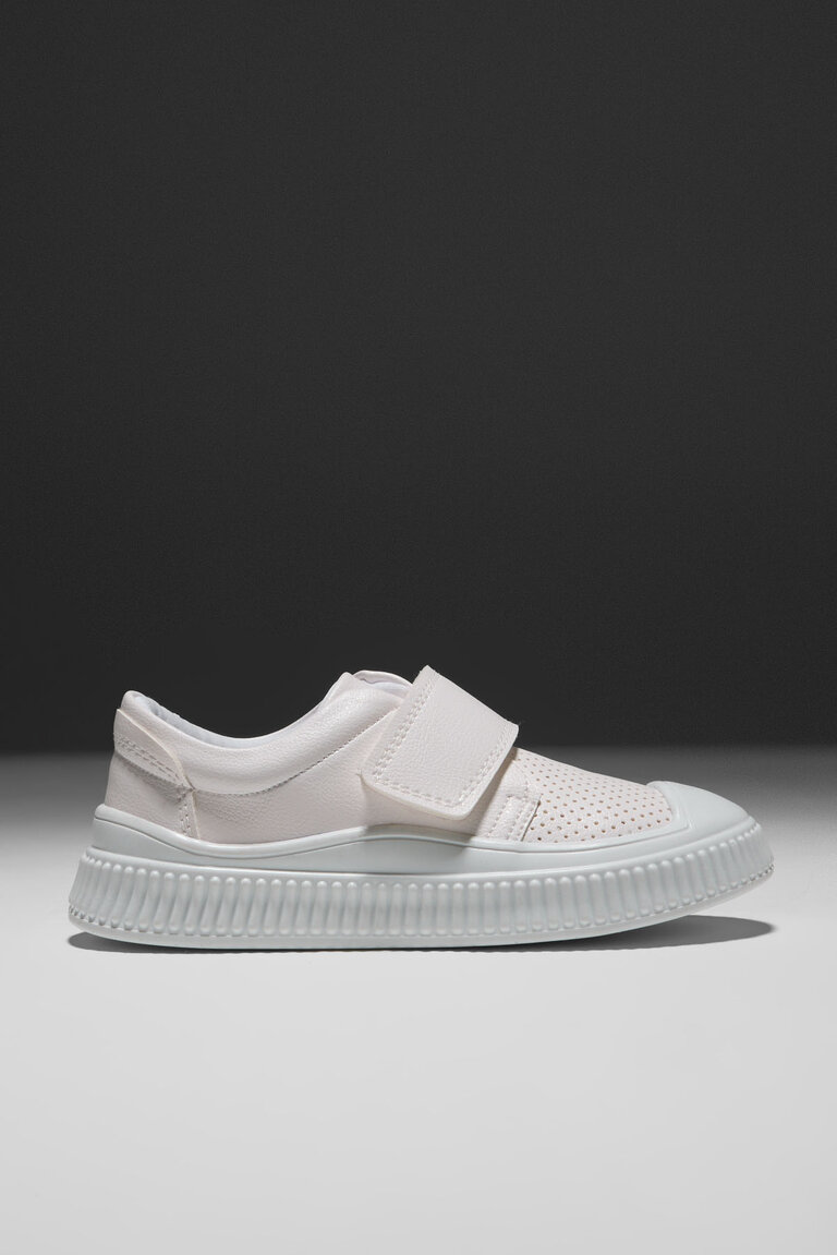 Çocuk Unisex Beyaz Çocuk Cırtlı Rahat Kalıp Sneaker