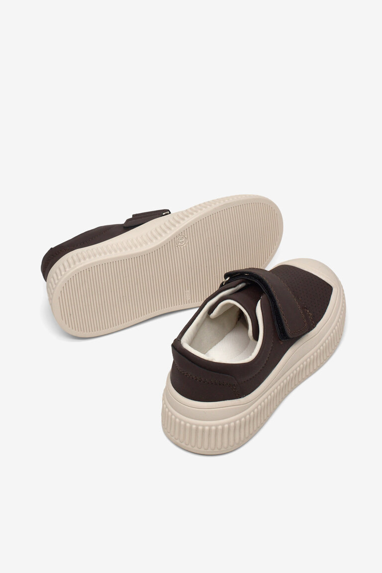Çocuk Unisex Acı Kahve Çocuk Cırtlı Rahat Kalıp Sneaker