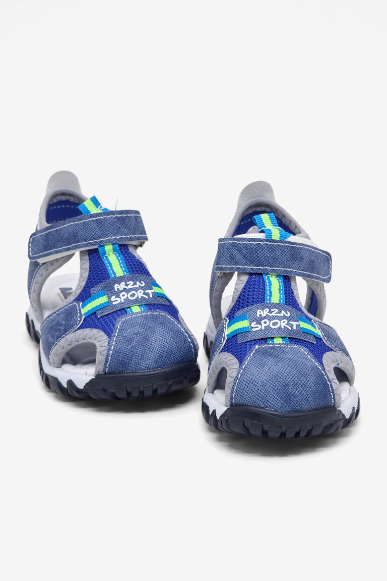 Çocuk Unisex Kot Mavi Çoçuk Cırtlı Rahat Kalıp Sandalet