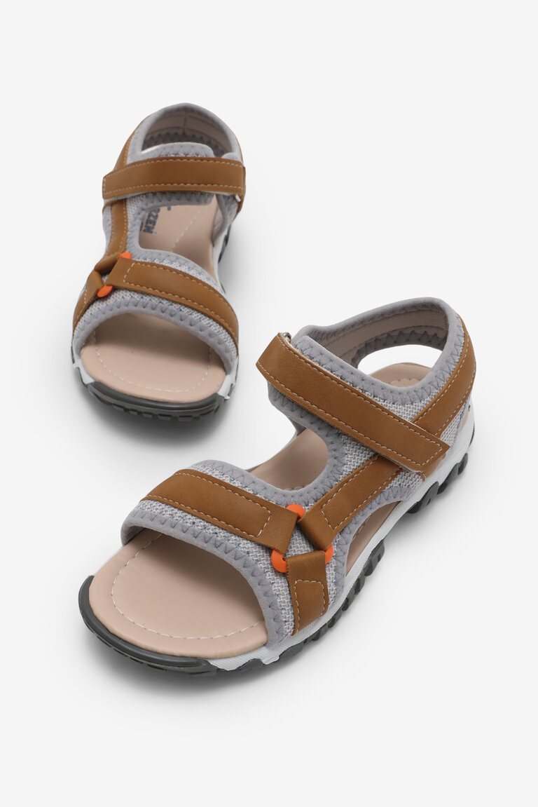 Çocuk Unisex Camel Çoçuk Cırtlı Sandalet
