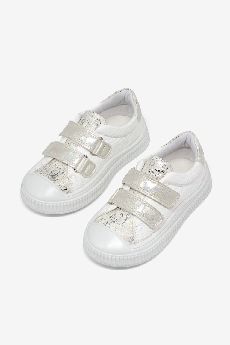 Çocuk Unisex Beyaz Çocuk Sim Detaylı Cırtlı Rahat Kalıp Sneaker