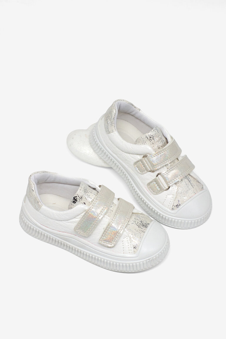 Çocuk Unisex Beyaz Çocuk Sim Detaylı Cırtlı Rahat Kalıp Sneaker