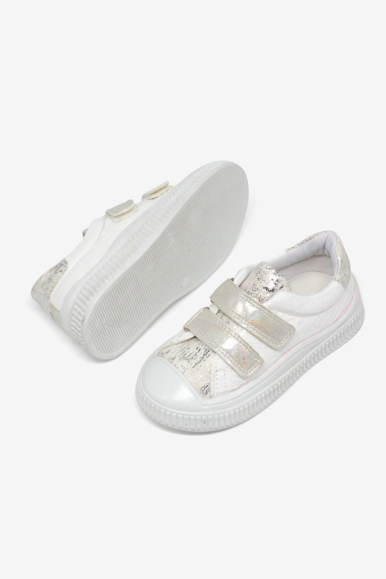 Çocuk Unisex Beyaz Çocuk Sim Detaylı Cırtlı Rahat Kalıp Sneaker