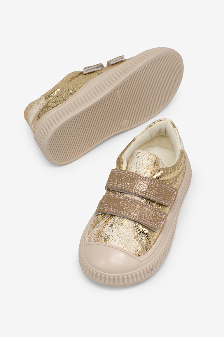 Çocuk Unisex Altın Çocuk Sim Detaylı Cırtlı Rahat Kalıp Sneaker