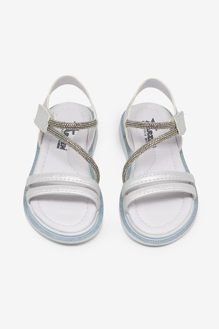 Çocuk Unisex Beyaz Çocuk Sim Detaylı Sandalet