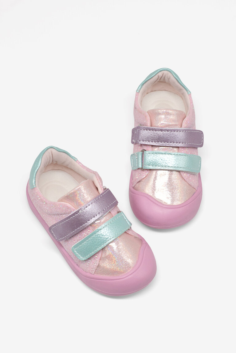Kız Çocuk Pembe Lila İlk Adım Taşlı Rahat Kalıp Sneaker