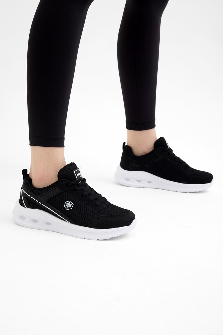 Kadın Siyah Beyaz Rahat Kalıp Hafif  Konforlu Sneaker