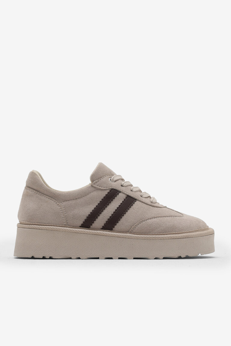 Kadın Bej Kadın Süet Rahat Kalıp Sneaker