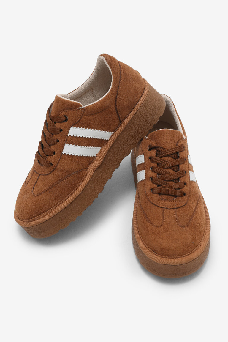 Kadın Taba Kadın Süet Rahat Kalıp Sneaker