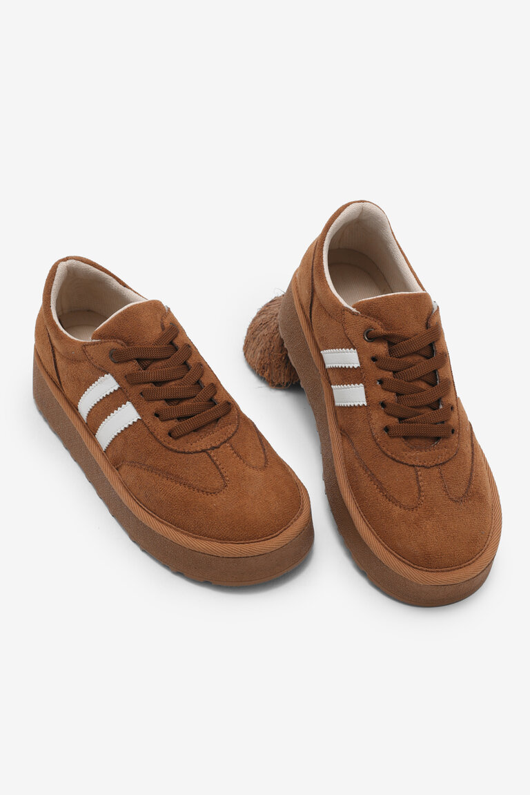 Kadın Taba Kadın Süet Rahat Kalıp Sneaker