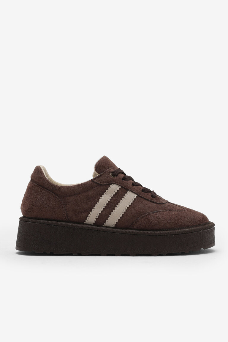 Kadın Acı Kahve Kadın Süet Rahat Kalıp Sneaker
