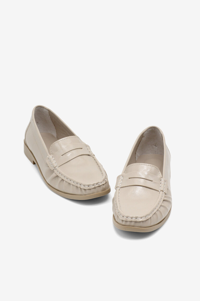 Kadın Bej Termo Kaymaz Taban Loafer Oxford Kadın Ayakkabı