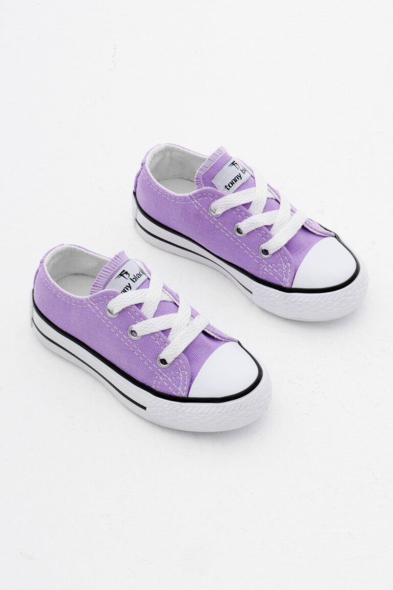 Çocuk Unisex Lila Rahat Kalıp Bağcıklı Sneaker