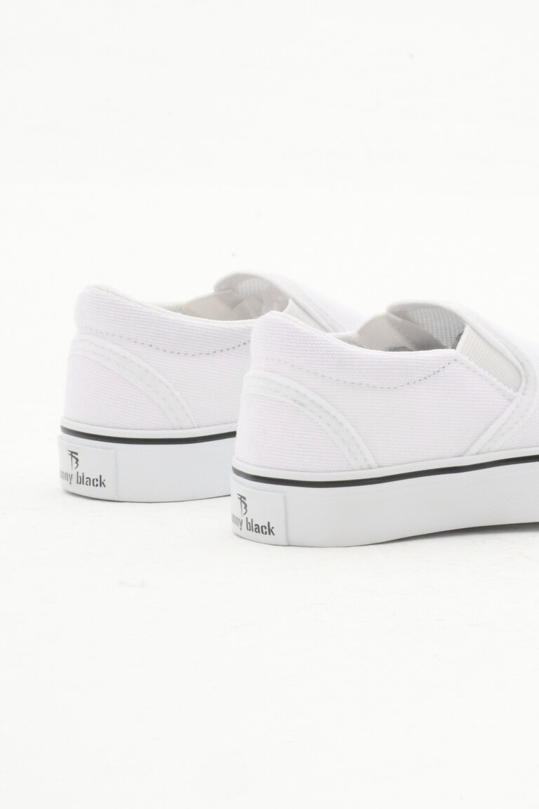 Çocuk Unisex Beyaz Kauçuk Taban Keten Lastikli Spor Ayakkabı