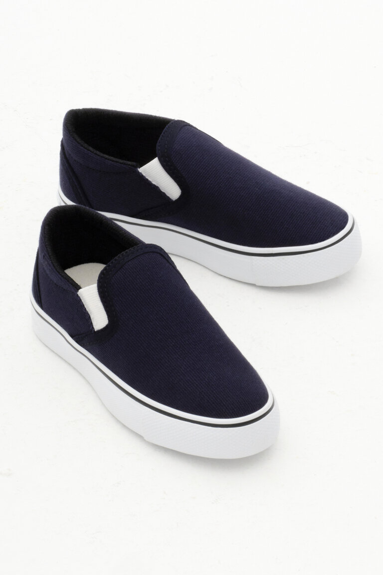 Çocuk Unisex Lacivert Kauçuk Taban Keten Lastikli Spor Ayakkabı