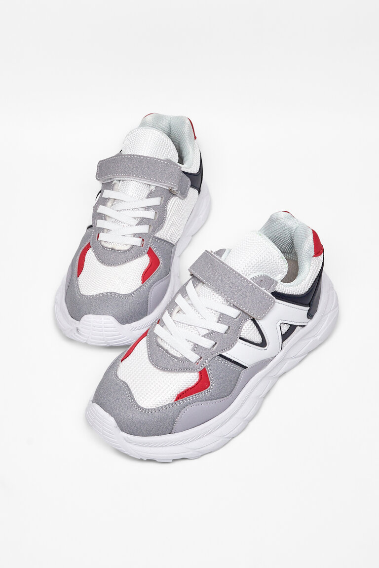 Çocuk Unisex Buz Lacivert Rahat Kalıp Cırtlı Bağcıklı Sneaker