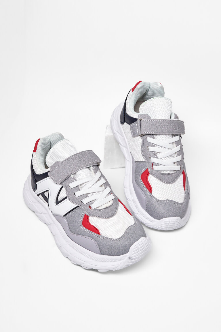Çocuk Unisex Buz Lacivert Rahat Kalıp Cırtlı Bağcıklı Sneaker