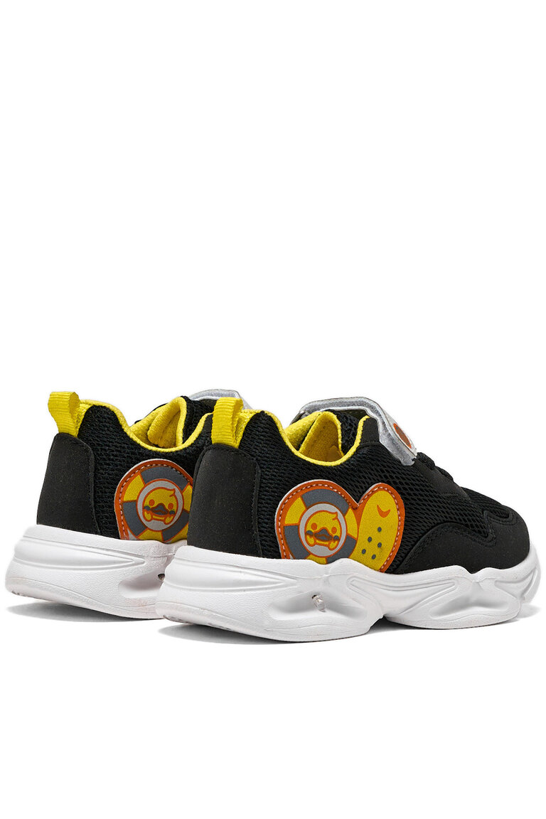 Çocuk Unisex Siyah Sarı Tonny Black Işıklı Cırtlı Ayakkabı