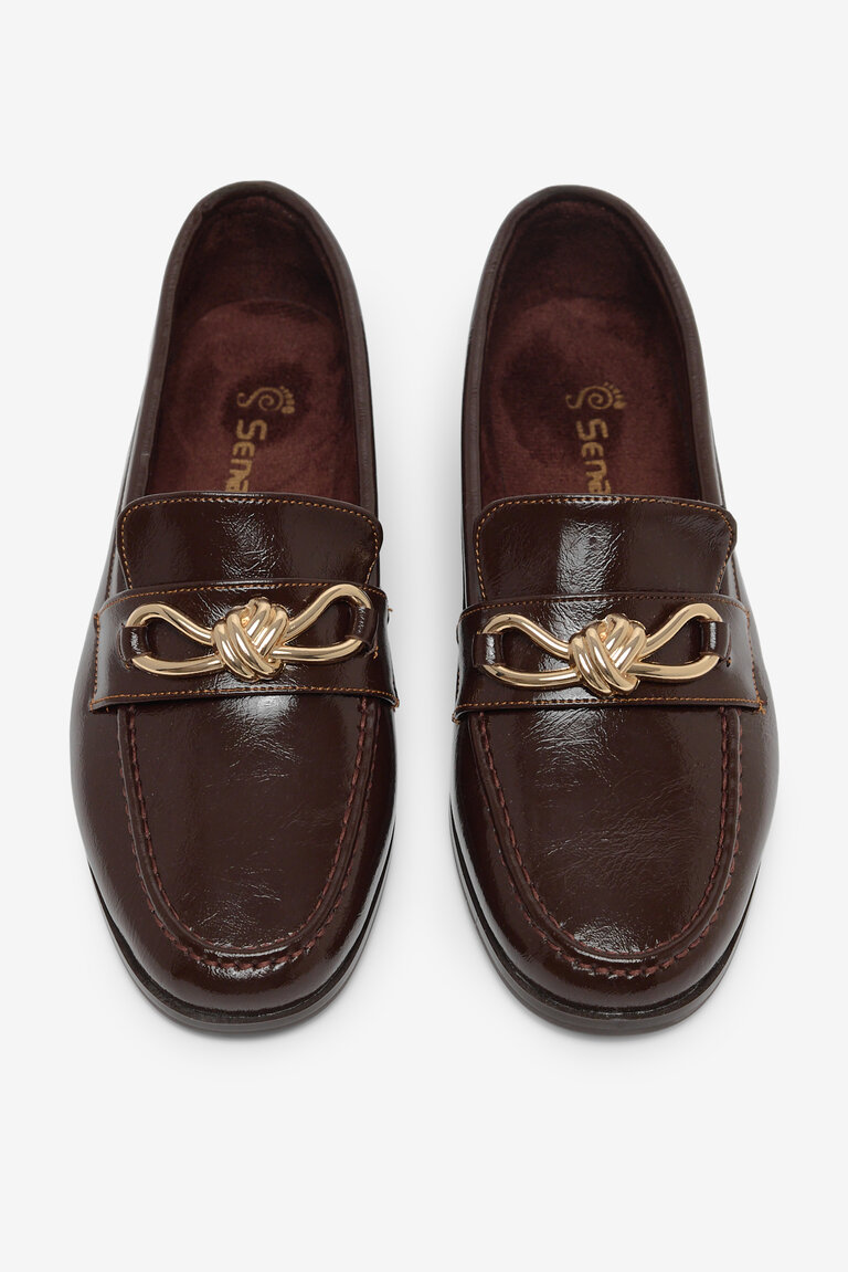 Kadın Kahve Kadın Klasik Loafer Toka Detaylı Babet Günlük Babet