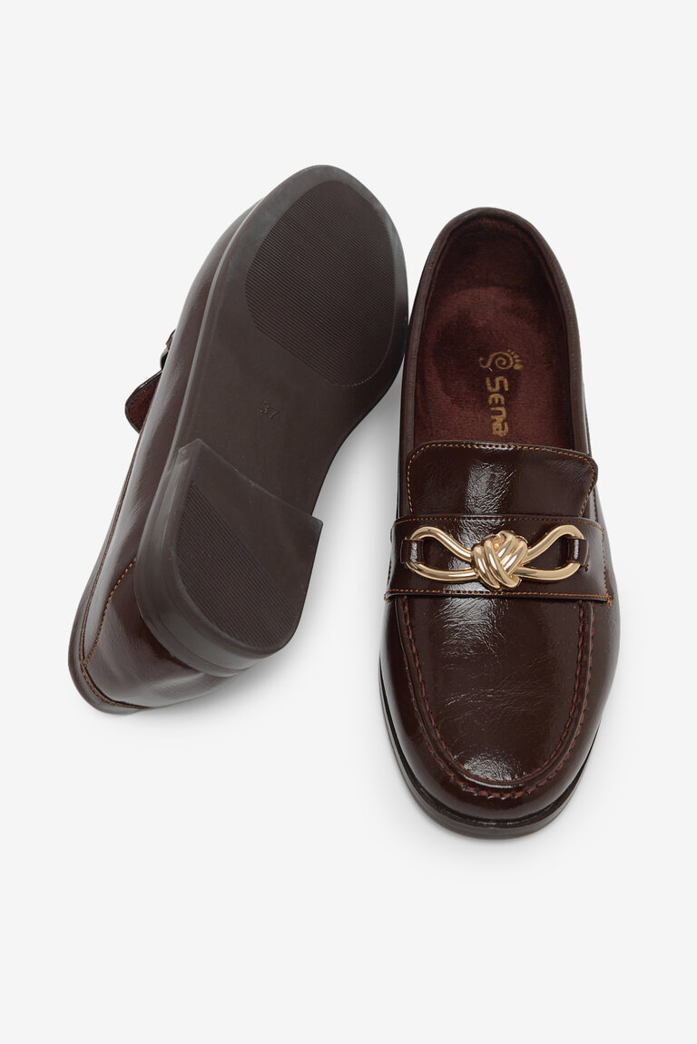 Kadın Kahve Kadın Klasik Loafer Toka Detaylı Babet Günlük Babet