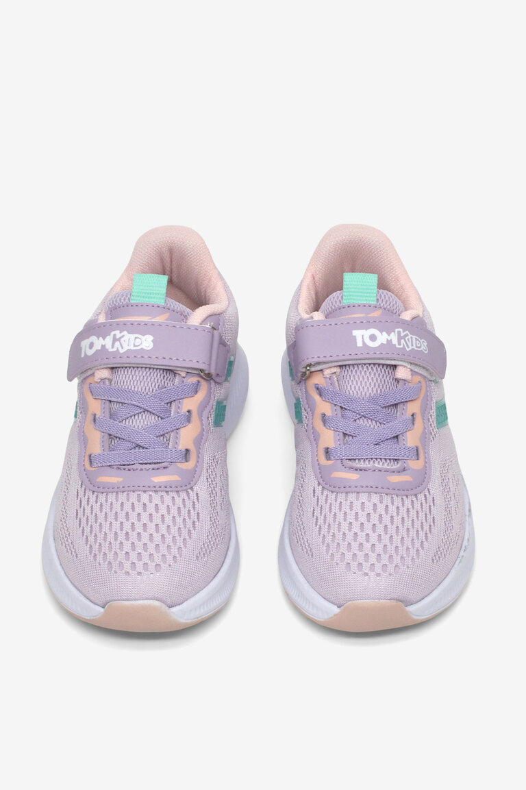 Çocuk Unisex Lila Yeşil Rahat Kalıp Nefes Alabilen Cırtlı Bağcıklı Sneaker